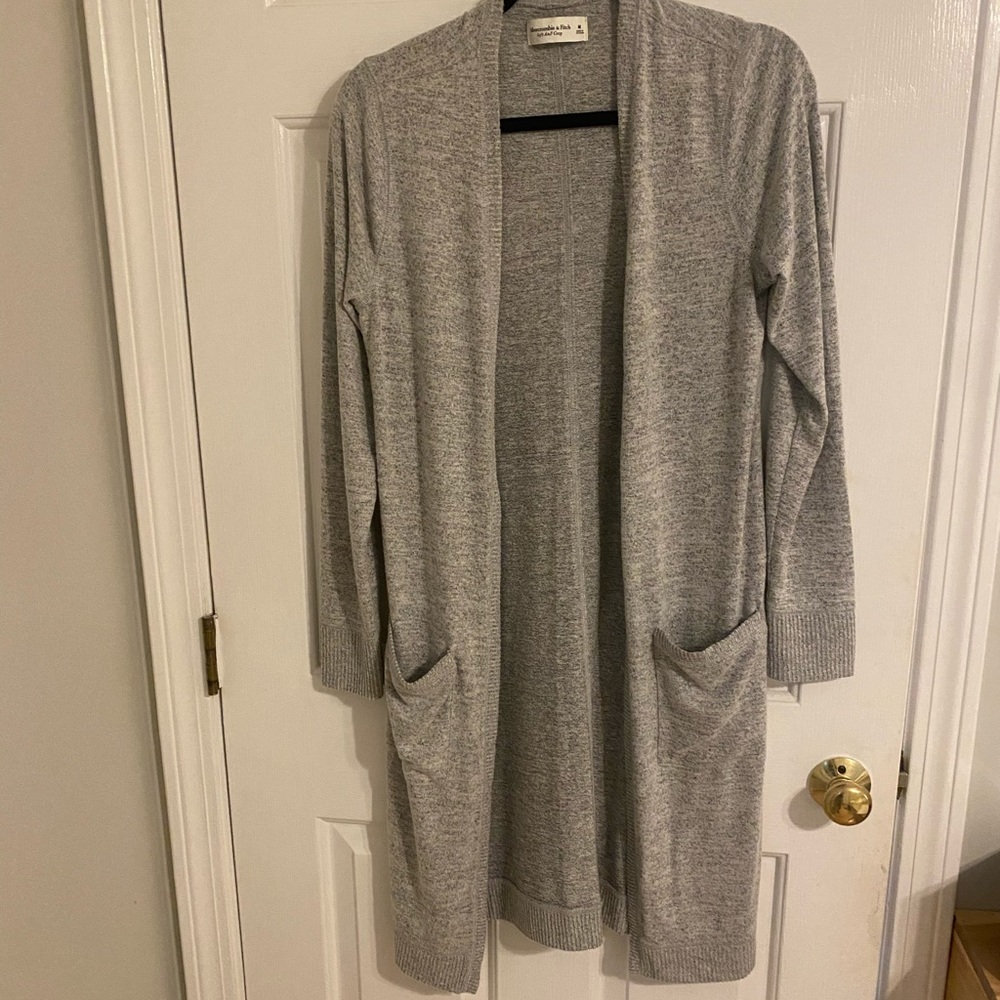 Abercrombie & Fitch longline grey cardigan sweater. Size medium.